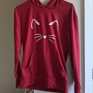 Red Cat Eared Hoodie Women's Medium